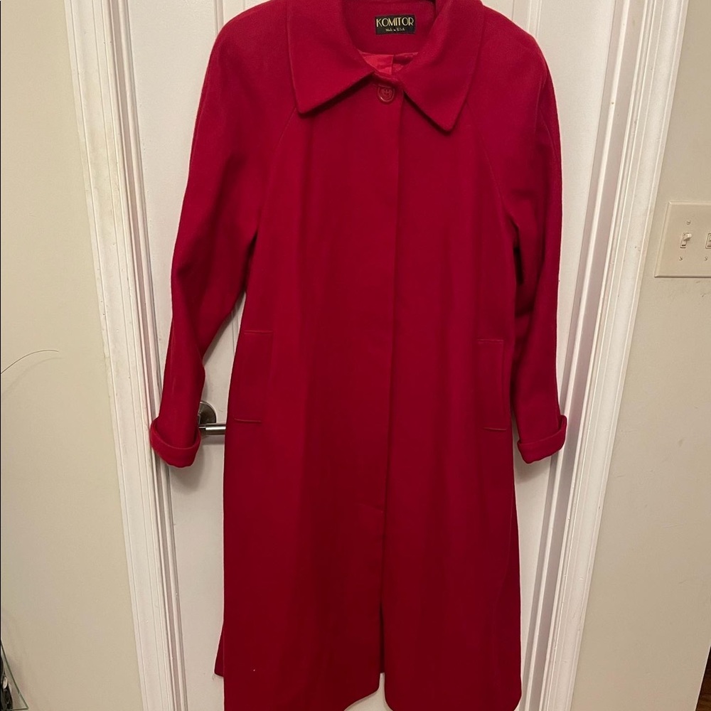 Vintage red Full length rad coat